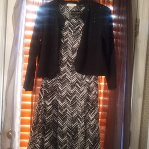 Two Dresses only one with a sweater with speckles of silver